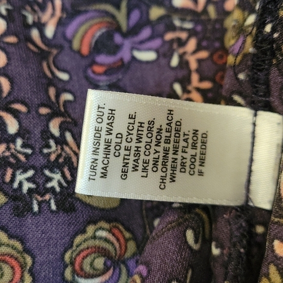 3/$30 CATO Purple Elephant Floral Oversized Long Sleeve Hi-low Scoop Neck Tunic - Picture 9 of 10